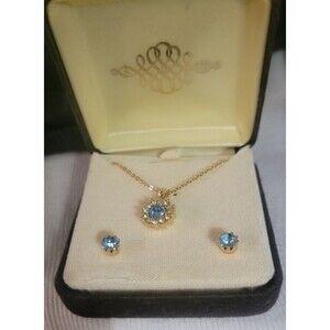 Avon. Vintage, New inbox. Topaz Rhinestone necklace and matching earrings.